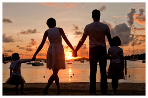 family portrait at the Westin Resort, St. John, Virgin Islands